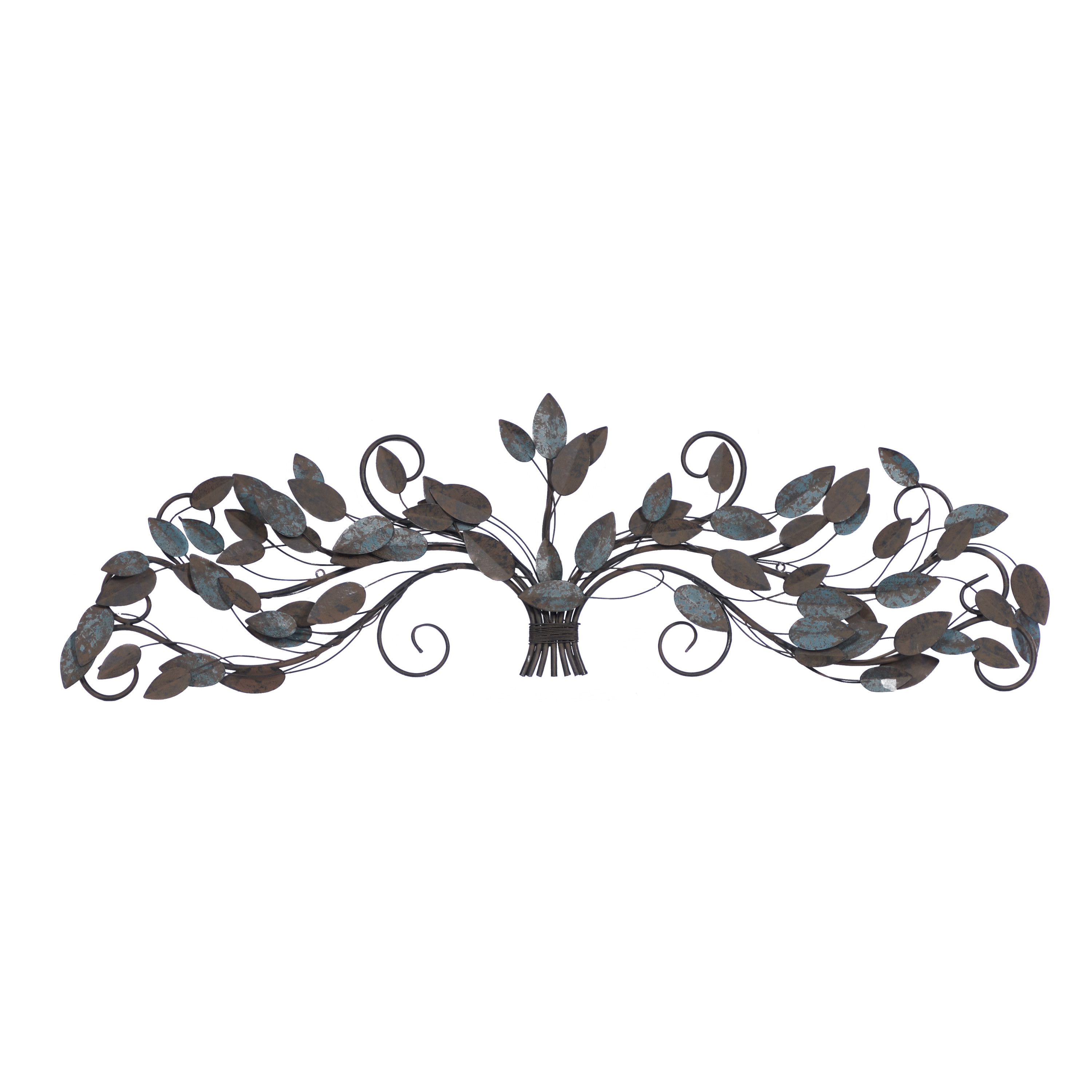 DecMode Blue Metal Leaf Wall Decor - Walmart.com
