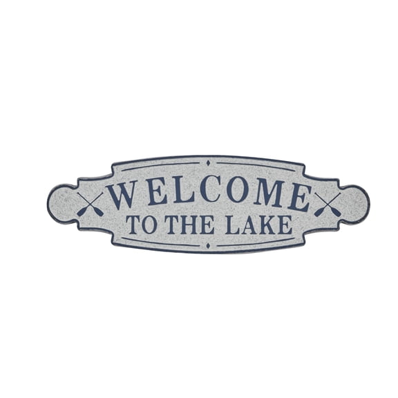 DecMode Blue Metal Welcome To the Lake Sign Wall Decor