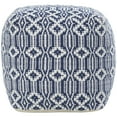 thumbnail image 1 of DecMode Blue Polyester Pouf with Diamond Pattern, 1 of 7