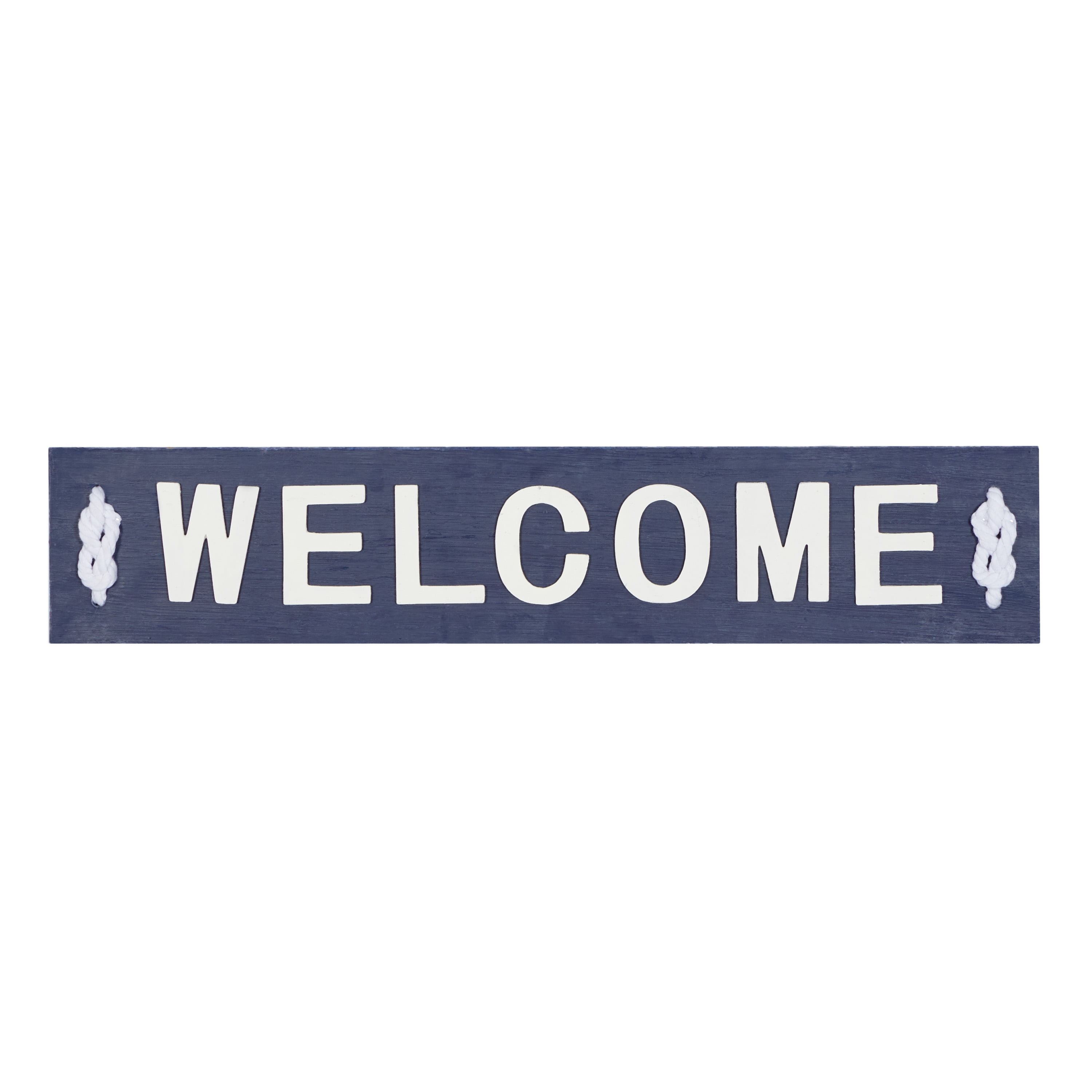 Blue and White Wood Rustic Welcome Wall Sign