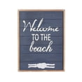 thumbnail image 1 of DecMode Blue Wood Welcome To The Beach Sign Wall Decor, 1 of 8