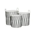 thumbnail image 1 of DecMode Bohemian Banana Leaf Storage Basket, 21", 21", 19"H, White, 3 - Pieces, 1 of 9