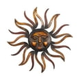 thumbnail image 1 of DecMode Brass Metal Sun Wall Decor with Distressed Copper Like Finish, 1 of 14