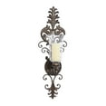 thumbnail image 1 of DecMode Bronze Metal Scroll Weathered Wall Candle Sconce, 1 of 15
