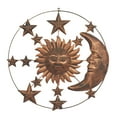 thumbnail image 1 of DecMode Bronze Metal Indoor Outdoor Sun and Moon Wall Decor with Stars, 1 of 9