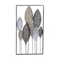 thumbnail image 1 of DecMode Bronze Metal Tall Cut-Out Leaf Wall Decor with Intricate Laser Cut Designs, 1 of 9