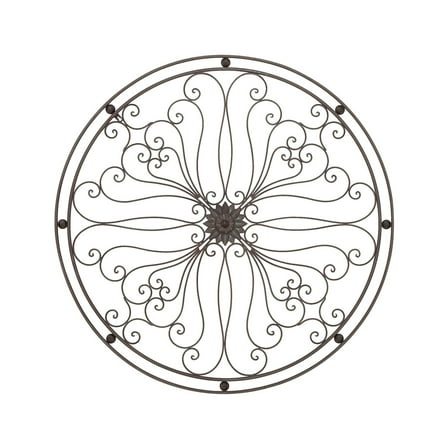 DecMode Bronze Metal Scroll Wall Decor