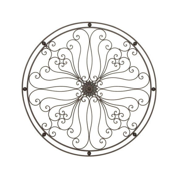 DecMode Bronze Metal Scroll Wall Decor