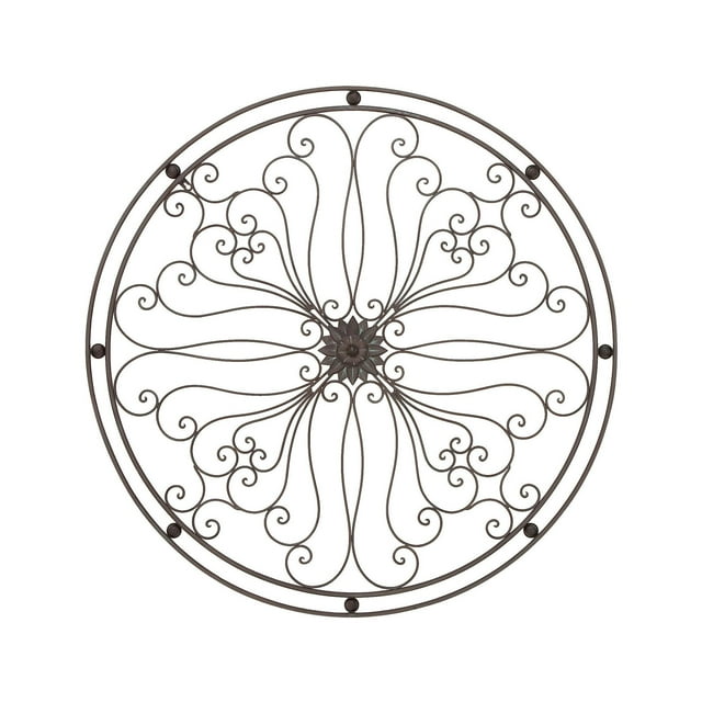 DecMode Bronze Metal Scroll Wall Decor