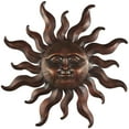 thumbnail image 1 of DecMode Bronze Metal Sun Wall Decor with Smiling Face and Curved Rays, 1 of 7