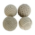 thumbnail image 1 of DecMode Beige 4" Handmade Decorative Ball Jute Rope Orbs & Vase Filler with Varying Designs (4 Count), 1 of 13