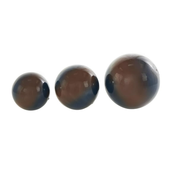 DecMode Brown 6" Ombre Plastic Orbs & Vase Filler with Blue Accents (3 Count)