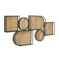 thumbnail image 1 of DecMode Brown Bamboo Shapes Geometric Wall Decor with Metal Wire Frames, 1 of 7