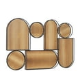 thumbnail image 1 of DecMode Brown Bamboo Shapes Geometric Wall Decor with Slatted Wood Design, 1 of 7