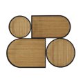 thumbnail image 1 of DecMode Brown Bamboo Shapes Geometric Wall Decor with Slatted Wood Design, 1 of 7