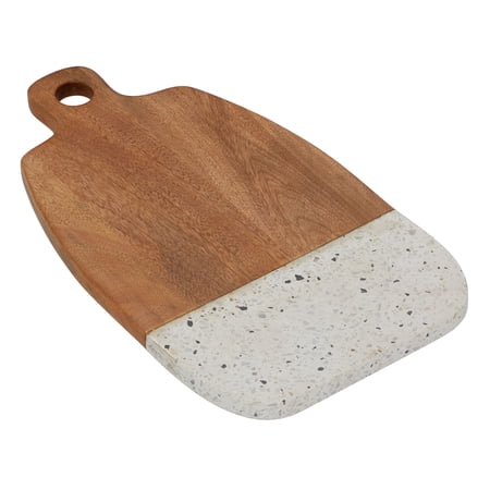 DecMode Brown Mango Wood Cutting Board with Terrazzo Details