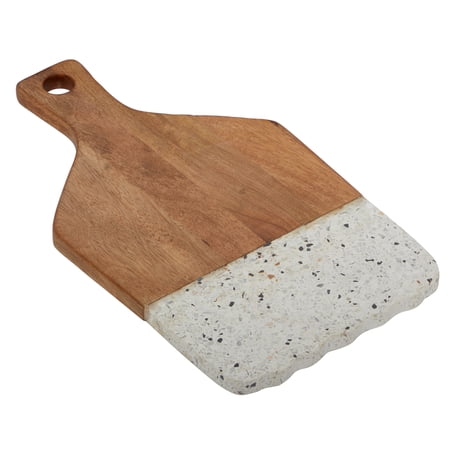 DecMode Brown Mango Wood Cutting Board with Terrazzo Details