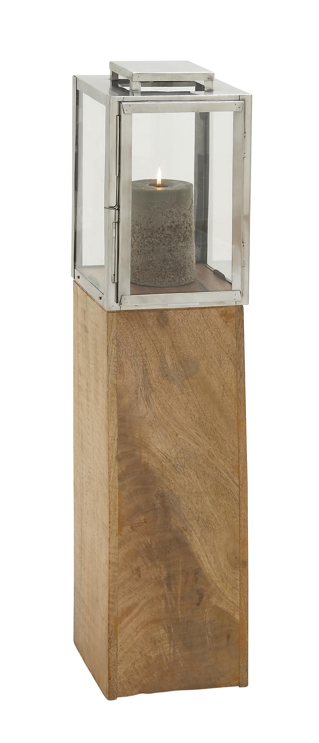 Elegant Mango Wood Hanging Candle Lantern 36" - Contemporary Brown