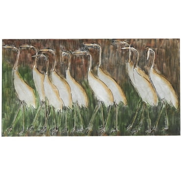 DecMode Brown Metal Bird Wall Decor