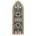 thumbnail image 1 of DecMode Brown Metal Carved Design Abstract Wall Decor with Arched Frame, 1 of 13