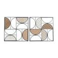 thumbnail image 1 of DecMode Brown Metal Contemporary Wall Decor, Set of 2, 1 of 8