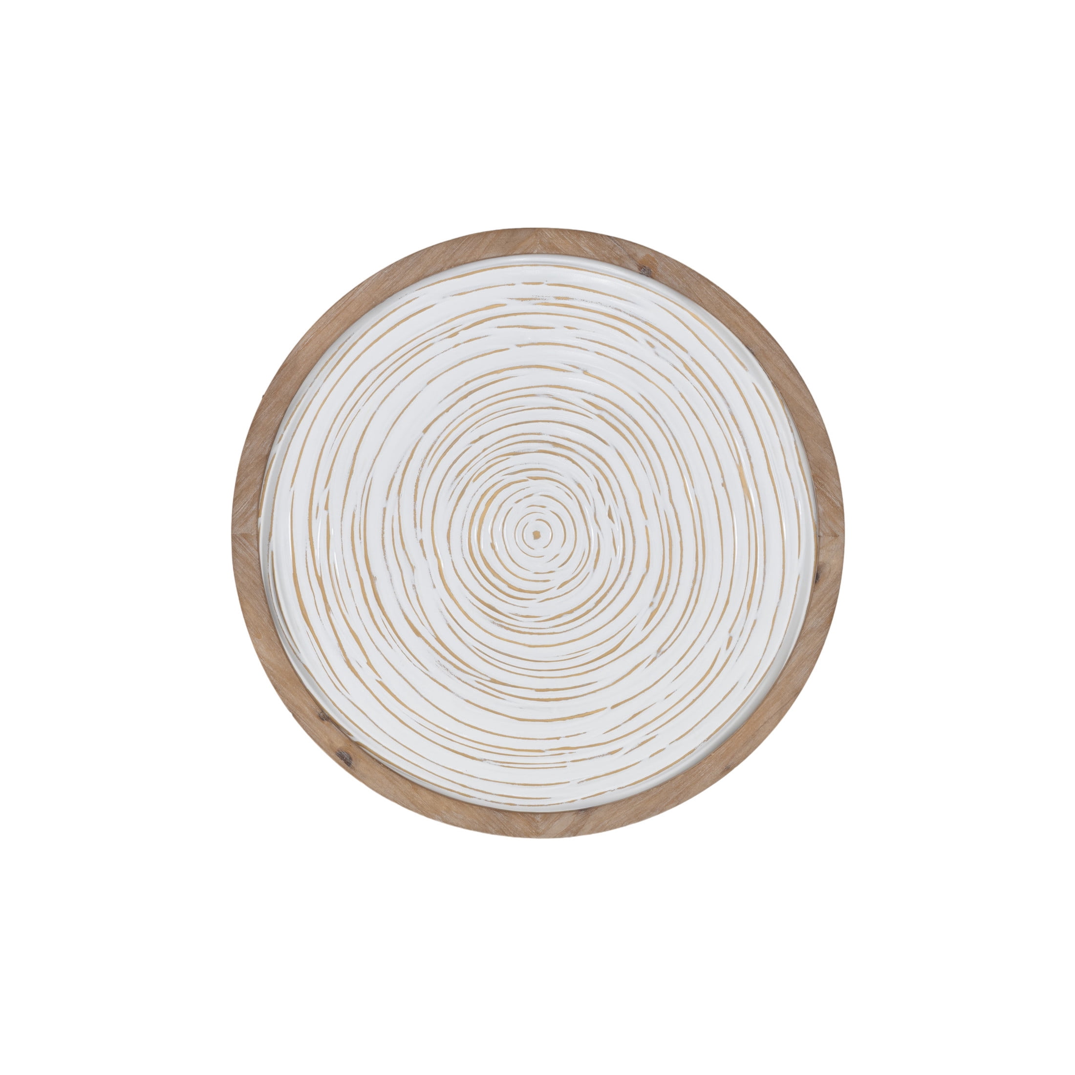 DecMode Brown Metal Handmade Starburst Wall Decor with White Swirl Center