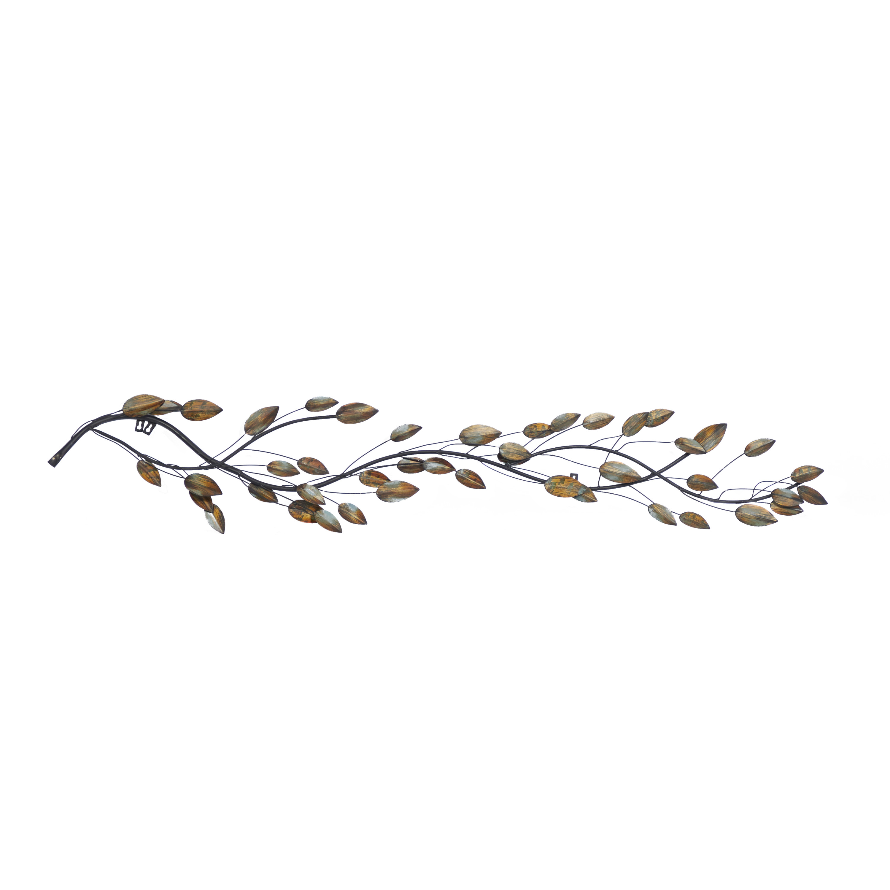 DecMode Brown Metal Leaf Wall Decor