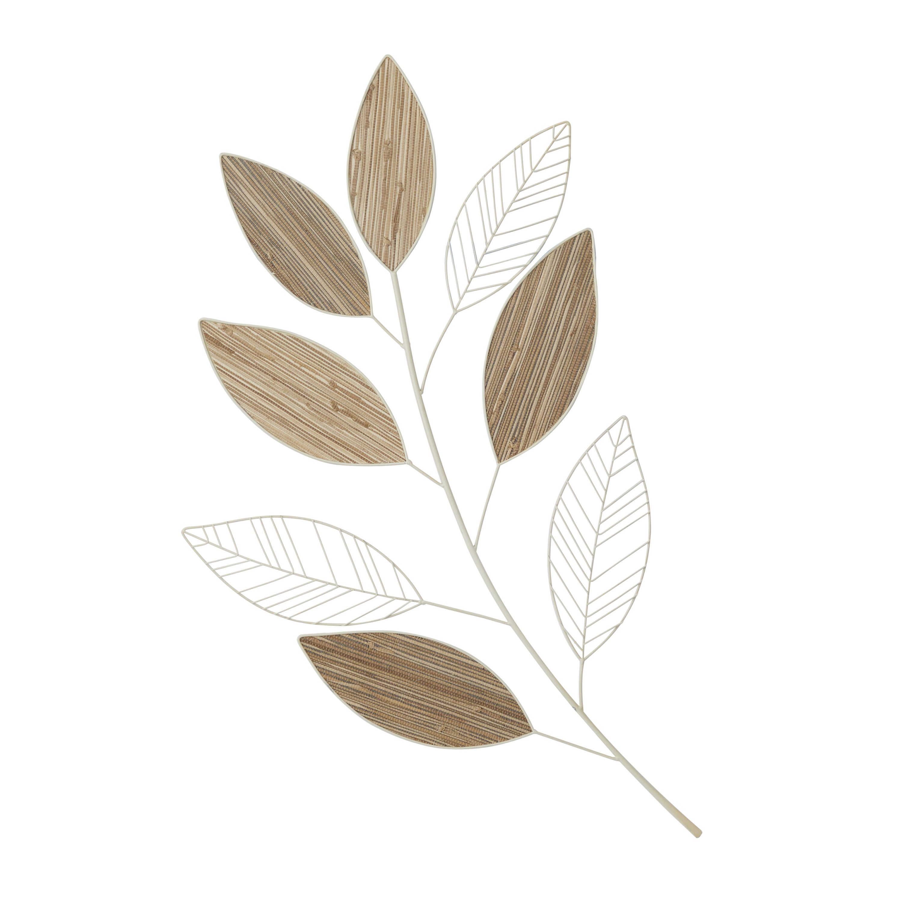 DecMode Brown Metal Leaf Wall Decor