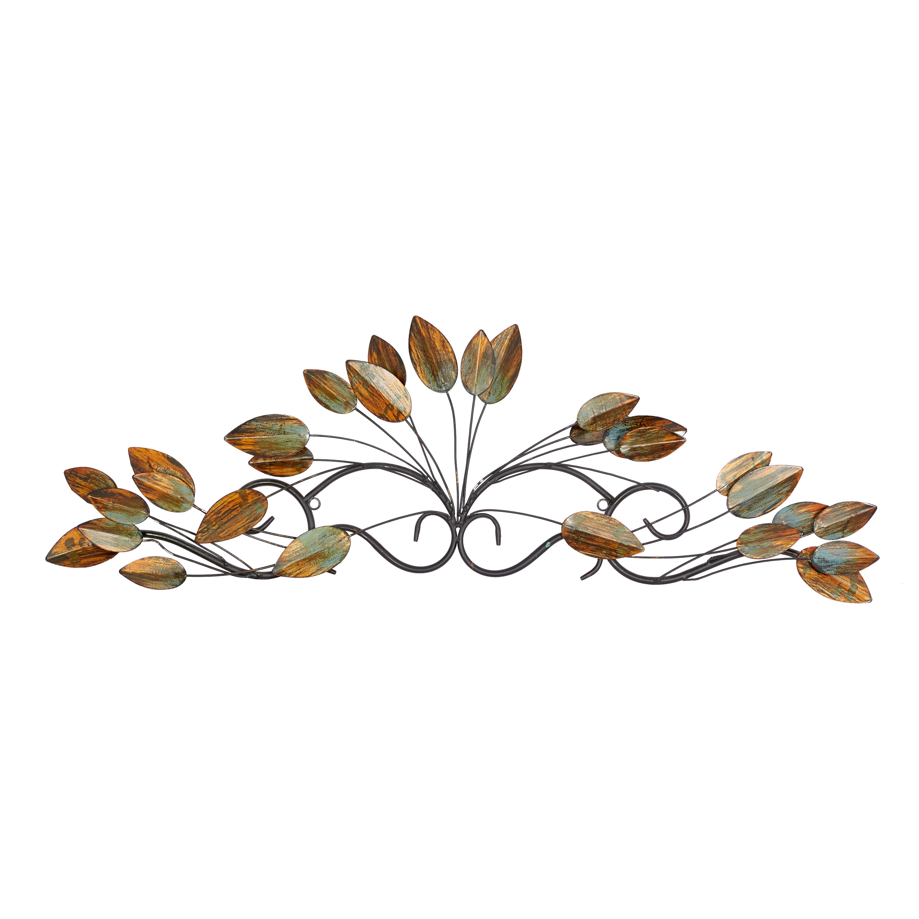 DecMode Brown Metal Leaf Wall Decor