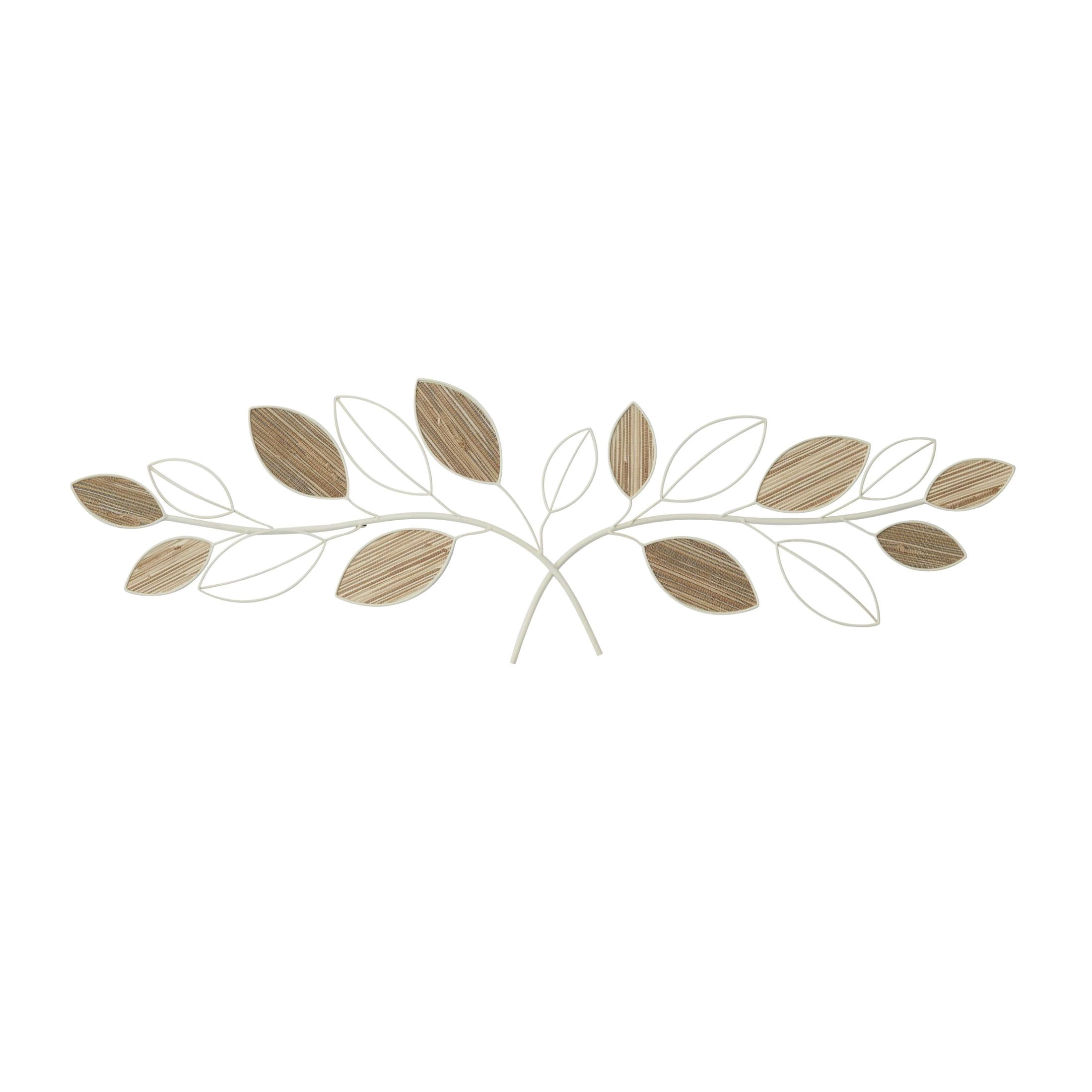 DecMode Brown Metal Leaf Wall Decor