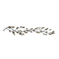 thumbnail image 1 of DecMode Brown Metal Slim Horizontal Leaf Wall Decor with Teal Accents, 1 of 13