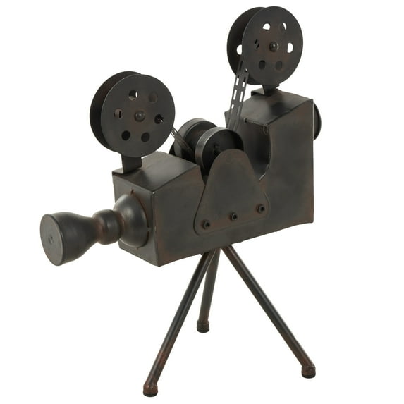 DecMode Brown Metal Vintage Camera Sculpture, 12"W x 15"H