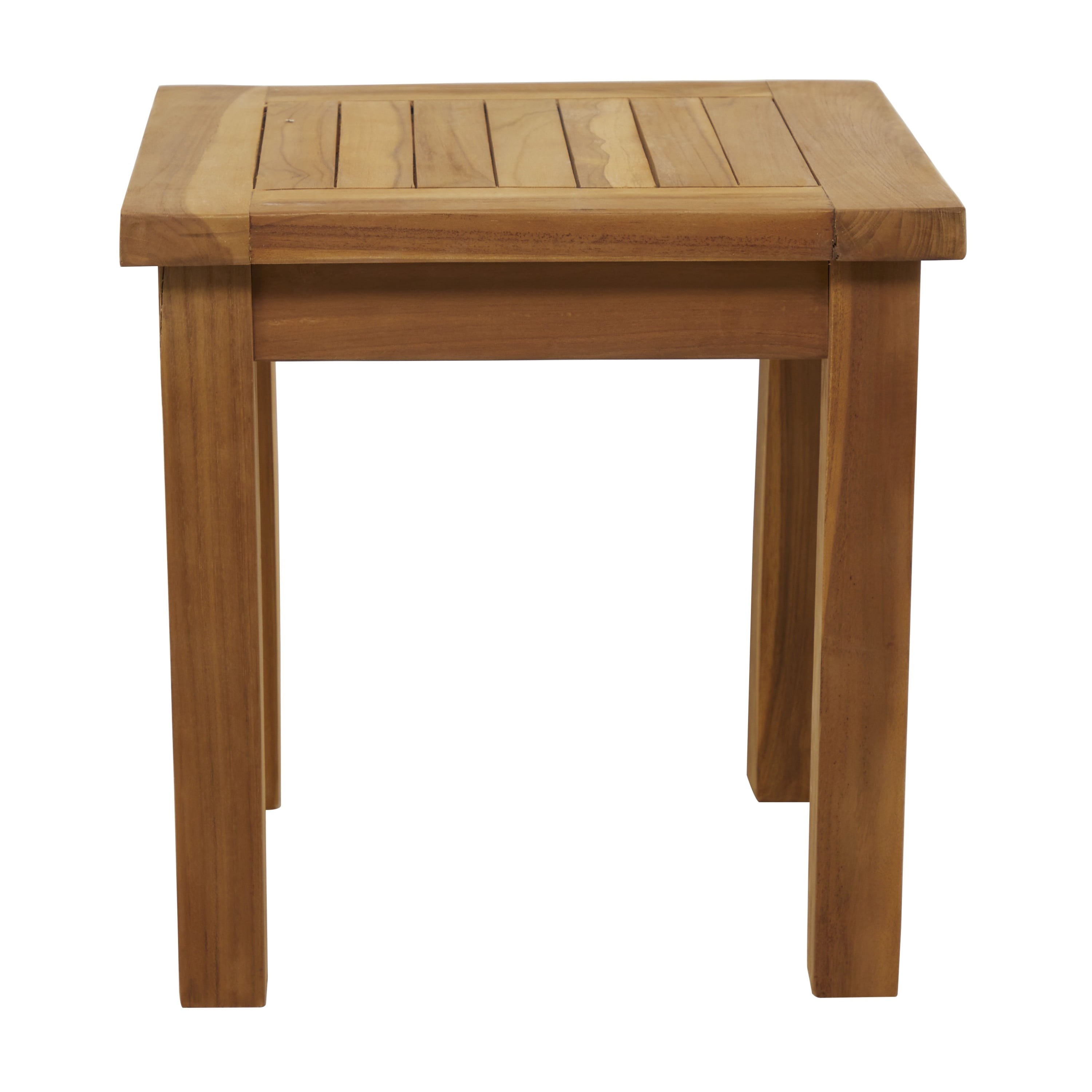 DecMode Brown Traditional Square Outdoor Wood Accent Table, 19"W x 18"H