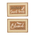 thumbnail image 1 of DecMode Brown Wood Farmhouse Wall Decor, Set of 2, 1 of 8