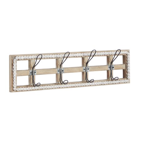 DecMode Brown Wood Farmhouse Wall Hook