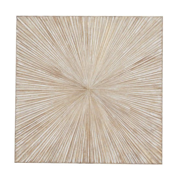 DecMode Brown Wood Handmade Carved Starburst Wall Decor