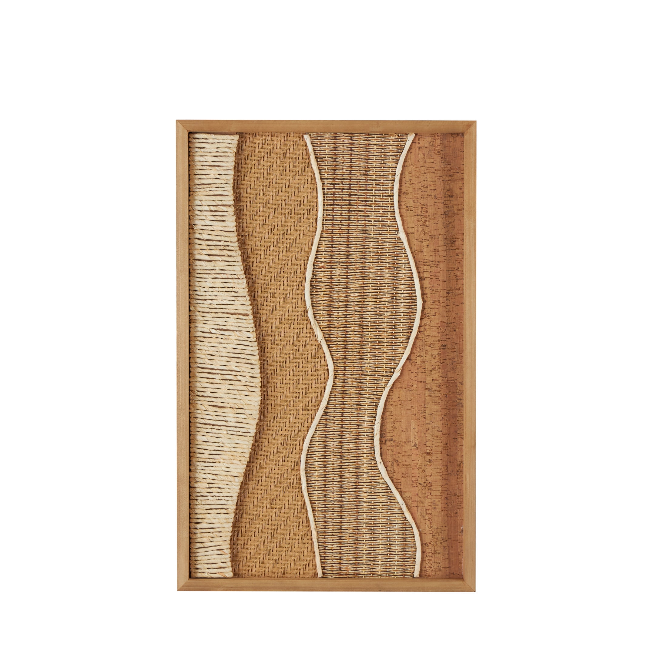 Handmade Dimensional Wavy Fir Wood Wall Decor in Brown