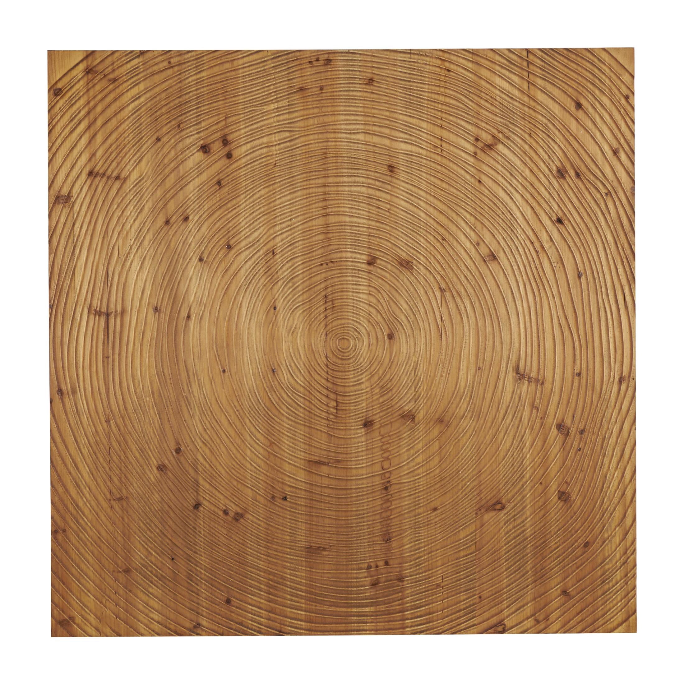 DecMode Brown Wood Handmade Spiral Geometric Wall Decor