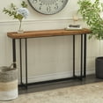 thumbnail image 1 of DecMode Brown Wood Industrial Console Table, 1 of 9