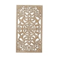 thumbnail image 1 of DecMode Brown Wood Handmade Intricately Carved Floral Wall Decor, 1 of 7