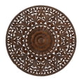 thumbnail image 1 of DecMode Brown Wooden Handmade Intricately Carved Circle Mandala Floral Wall Decor with Mandala Design, 1 of 12