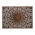 thumbnail image 1 of DecMode Brown Wooden Handmade Intricately Carved Floral Wall Decor with Mandala Design (3 Count), 1 of 10