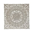 thumbnail image 1 of DecMode Brown Wooden Intricately Carved Floral Wall Decor with Mandala Design, 1 of 8