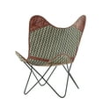 thumbnail image 1 of DecMode Canvas Lounge Chair with Leather Accents, Gray, 1 of 13