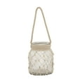 thumbnail image 1 of DecMode Clear Glass Decorative Candle Lantern with Rope Handle, 1 of 8