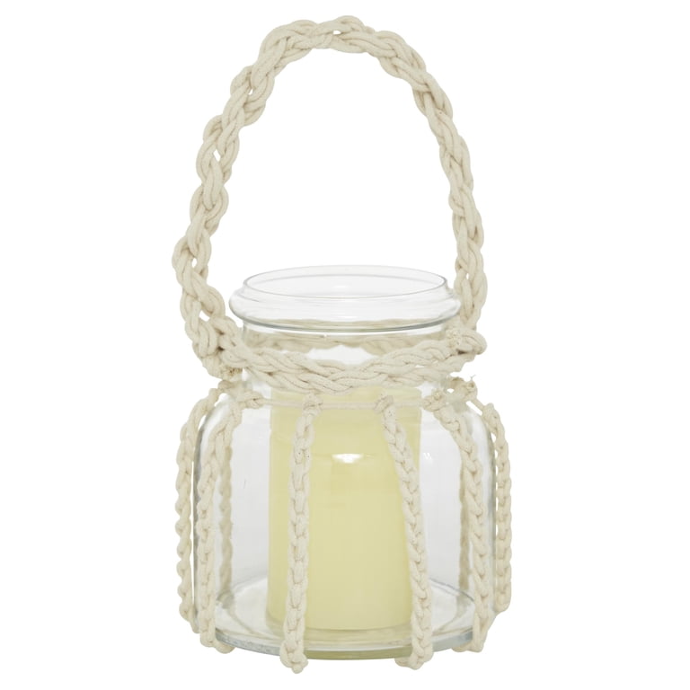 Candle Lantern With Rope Small Jenson Glass Lantern With Handle