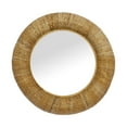 thumbnail image 1 of DecMode Coastal Brown Weaved Rattan Round Wall Mirror, 35"D, 1 of 8