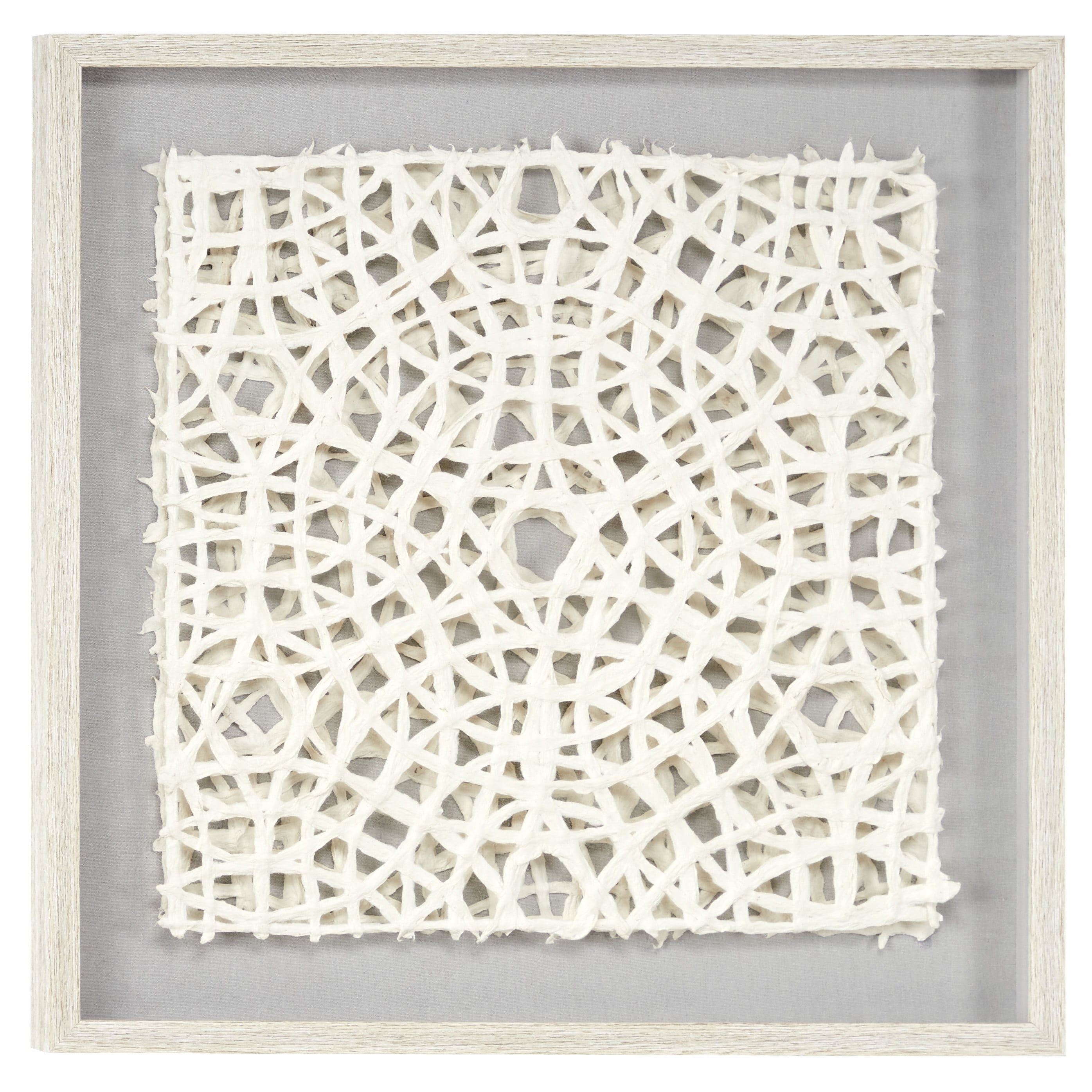 Chelsea Grove 23.5" White and Gray Paper Art Shadow Box