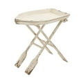thumbnail image 1 of DecMode Coastal Wood Boat with Oar Inspired White  Accent Table, 28"W x 25"H, 1 of 12