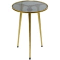 thumbnail image 1 of DecMode Contemporary Aluminum Round Accent Table with Tripod Legs and Polished Gold Finish, 15"W x 22"H, 1 of 7